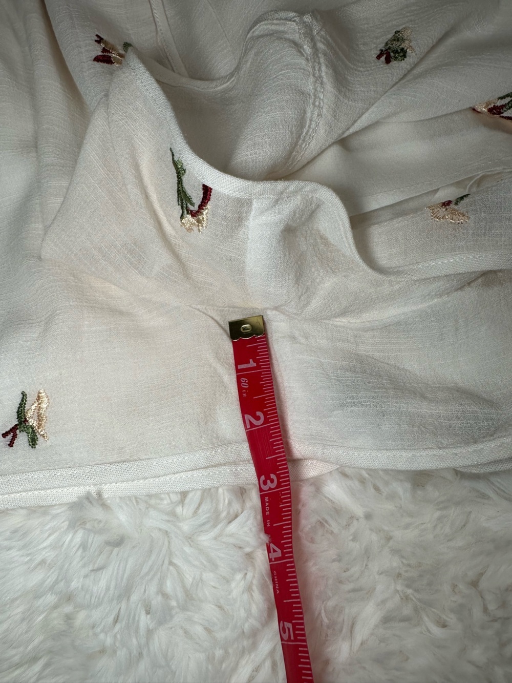 Sancia Eymara Ivory Embroidered Lined Pull-On Shorts Size M Resort Luxury - Picture 12 of 14
